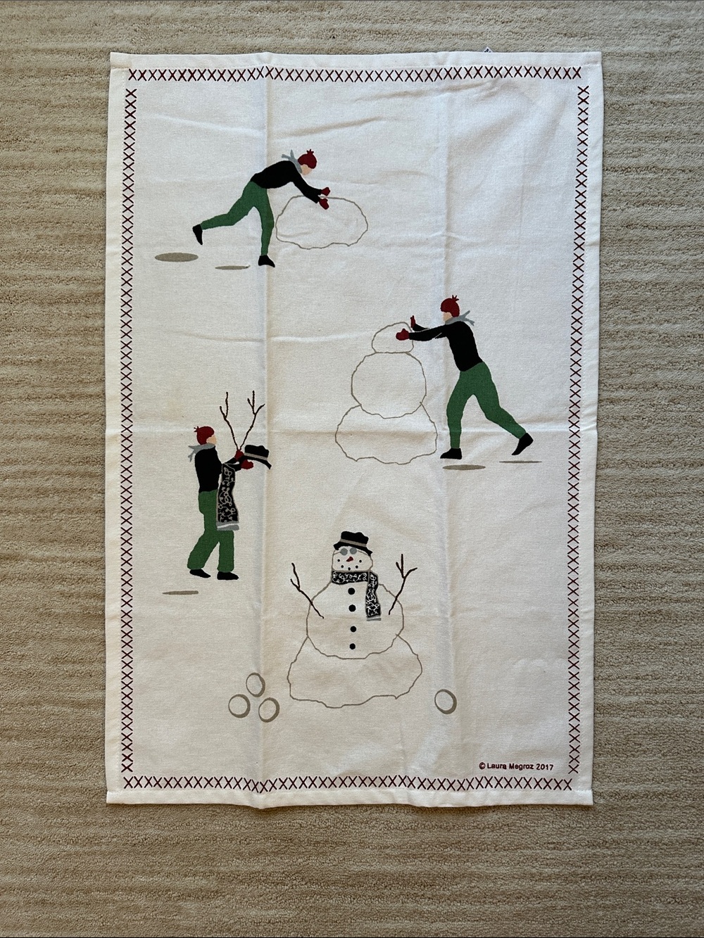 Chandler 4 Corners Kitchen Towel Laura Megroz Build a Snowman